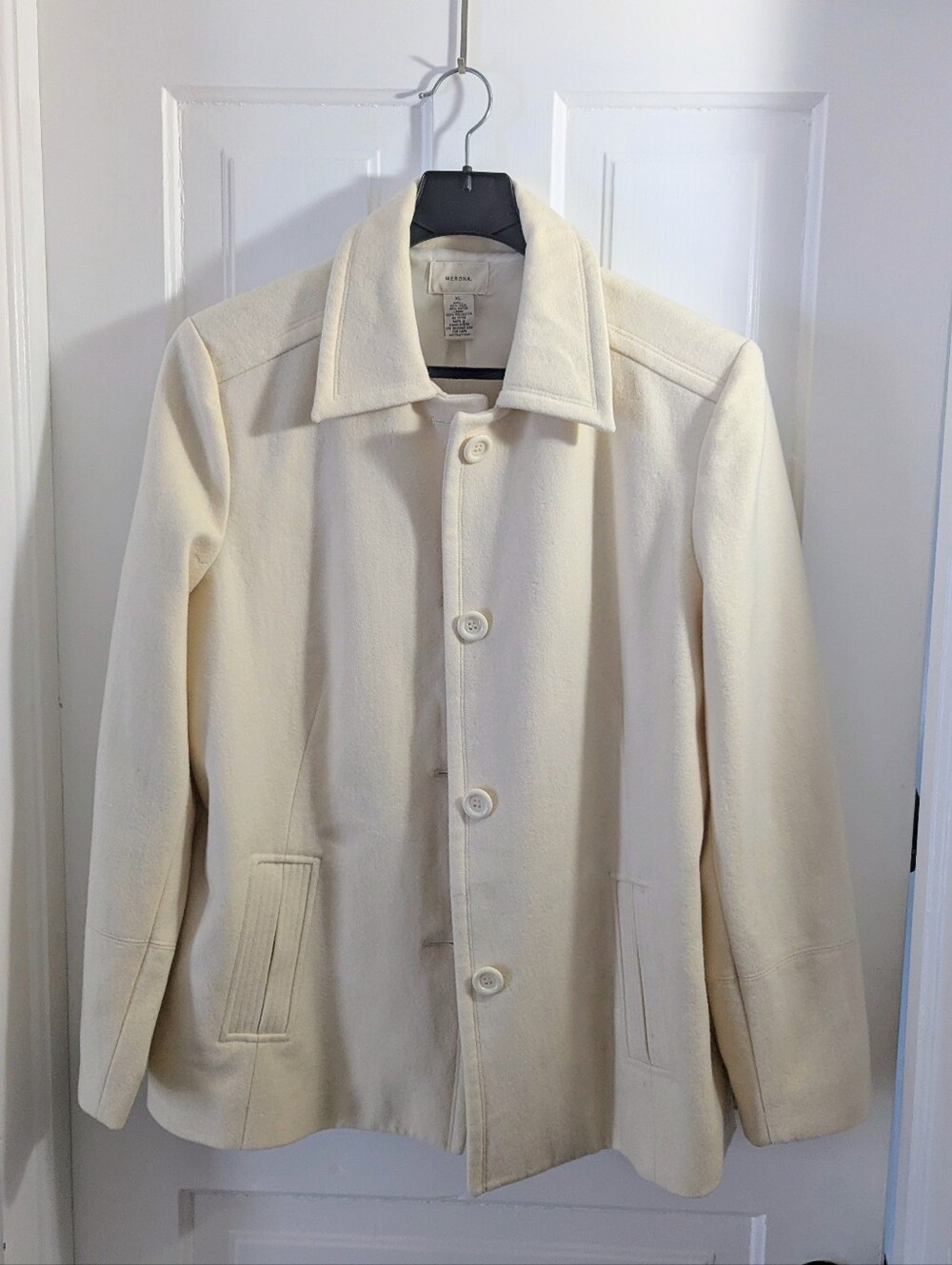 Ladies Short Coat Cream/Wool